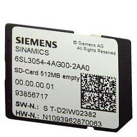 SINAMICS G120 SD-Card 512 MB INCLUDING CERTIFICATE OF LIC... 6SL3054-7TD00-2BA0